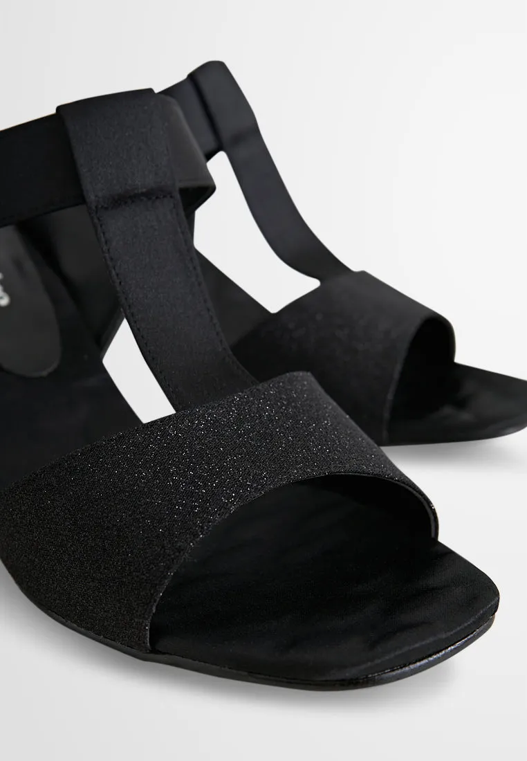 Rennie Satin With Glitter Strap Heels