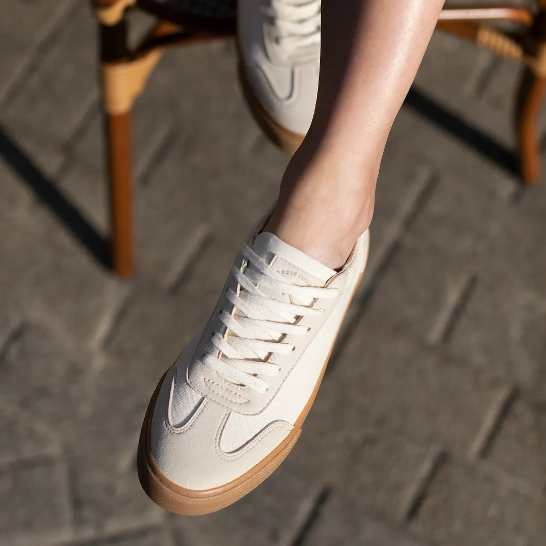 ROCKFISH  Beige / Gum 901 DWR Ladies Trainers, German Army Trainer (GAT), Womens Canvas Sneaker