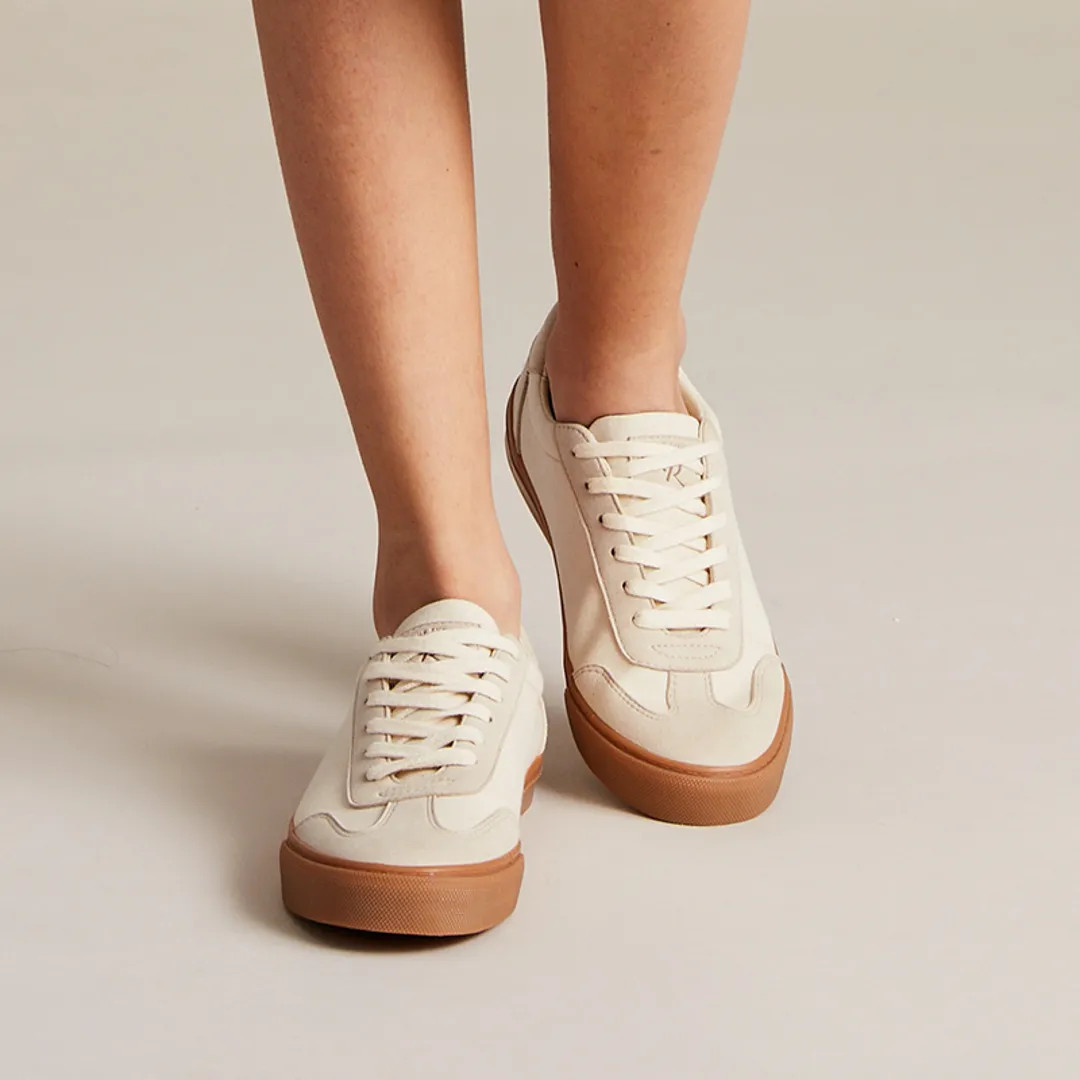 ROCKFISH  Beige / Gum 901 DWR Ladies Trainers, German Army Trainer (GAT), Womens Canvas Sneaker