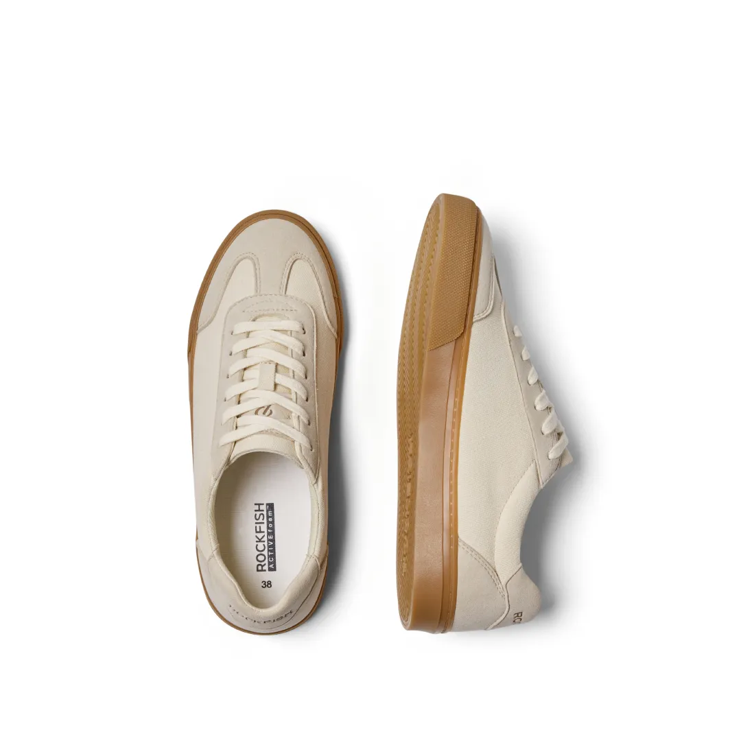 ROCKFISH  Beige / Gum 901 DWR Ladies Trainers, German Army Trainer (GAT), Womens Canvas Sneaker