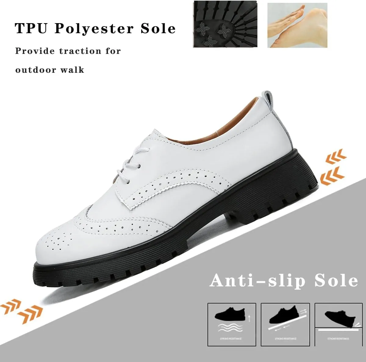 Ruiatoo Dress Shoes for Women Comfort Lace-Up Platform Oxford Shoes Round Toe Oxford Dress Shoe
