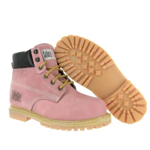 SafetyGirl Steel Toe Work Boots - Light Pink - 9.5W