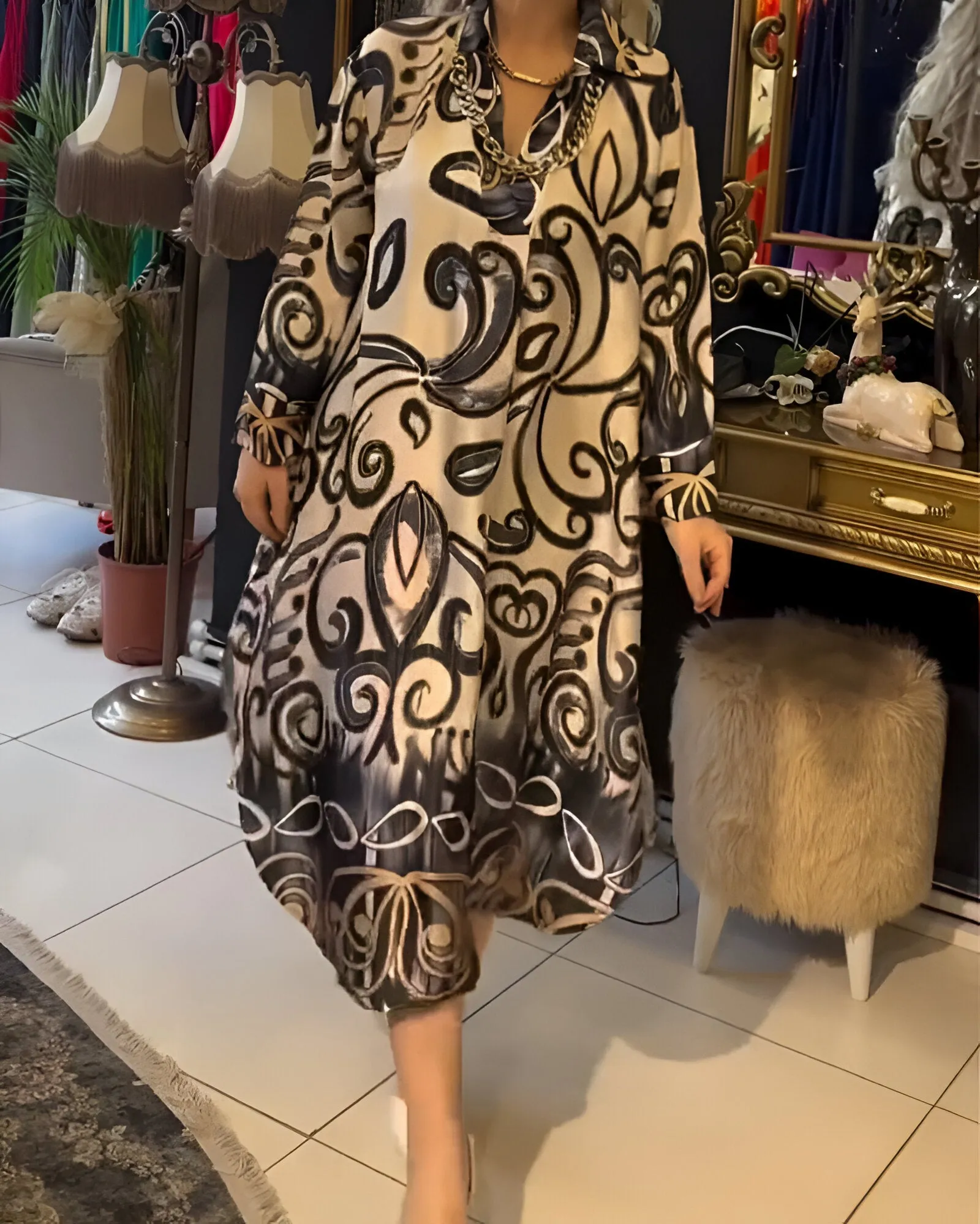 Saffron - Printed Elegant Dress