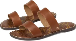 Sam Edelman Women's Gala Flat Sandal, Rich Cognac Leather, 8 Wide