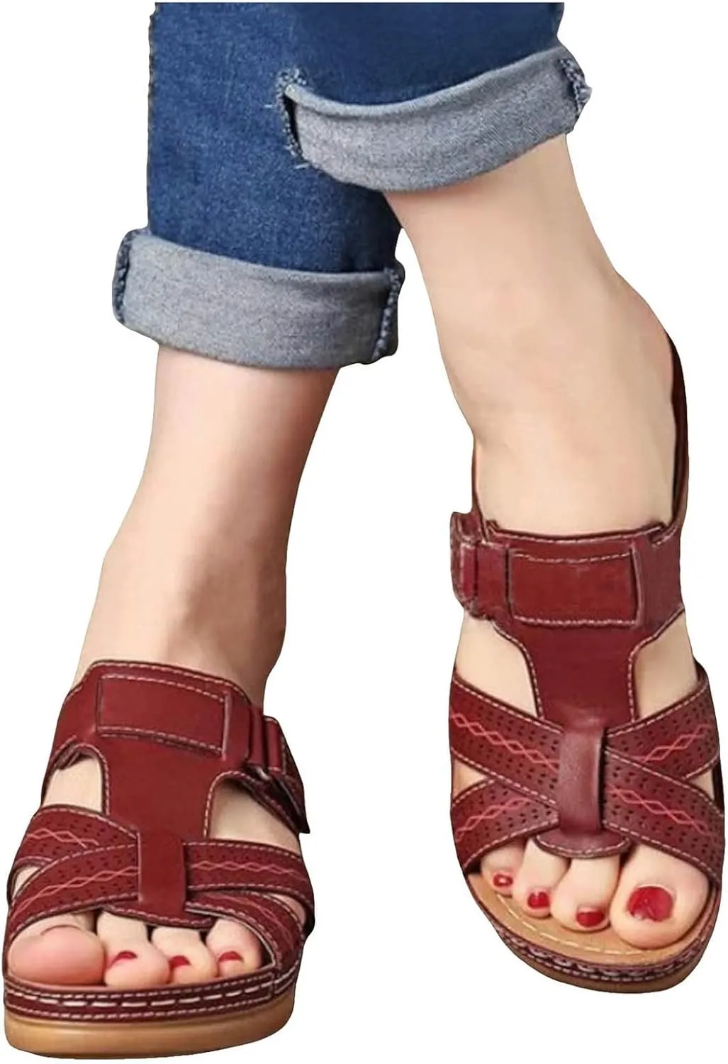 Sandals Women Comfortable Orthopedic Slides Summer Dressy Wedge Sandal Woman Walking Lightweight Platform Shoes