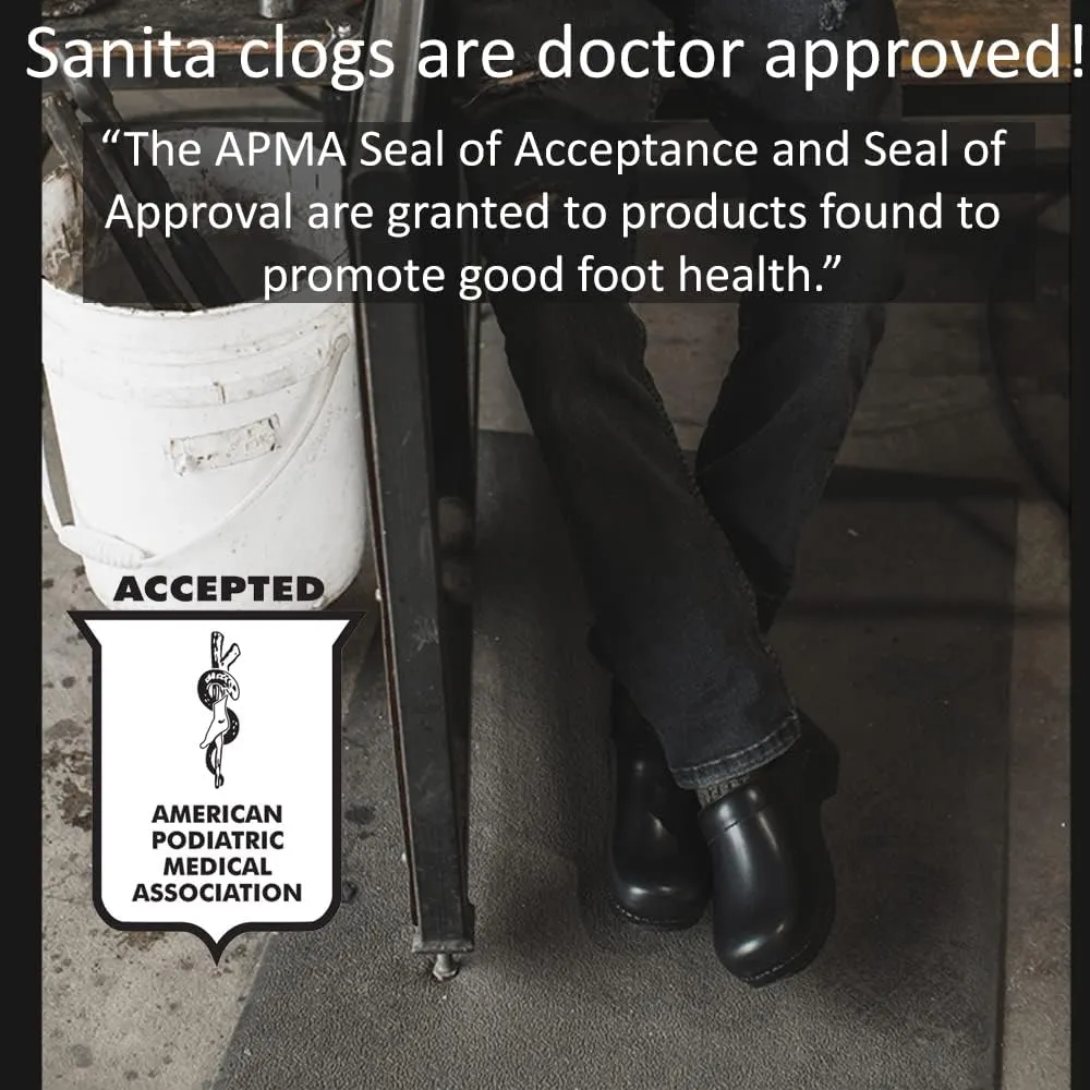 Sanita PU-Coated Leather Clogs for Women - Arch Support, Durable, Closed-Back, APMA-Approved Slip-On Shoes