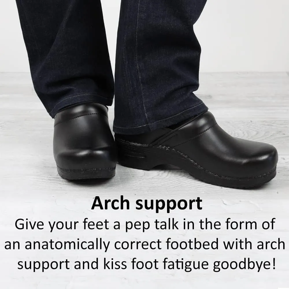 Sanita PU-Coated Leather Clogs for Women - Arch Support, Durable, Closed-Back, APMA-Approved Slip-On Shoes