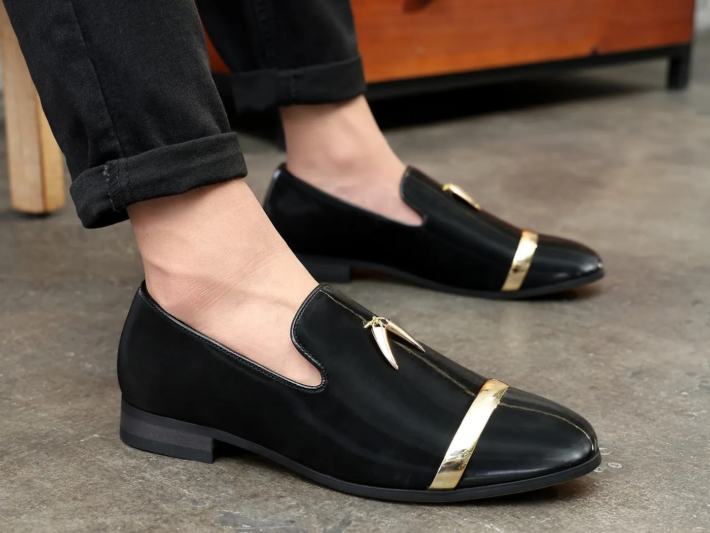 Santimon Men's Slip On Loafers Dress Fashion Wedding Luxury Party Prom Shoes