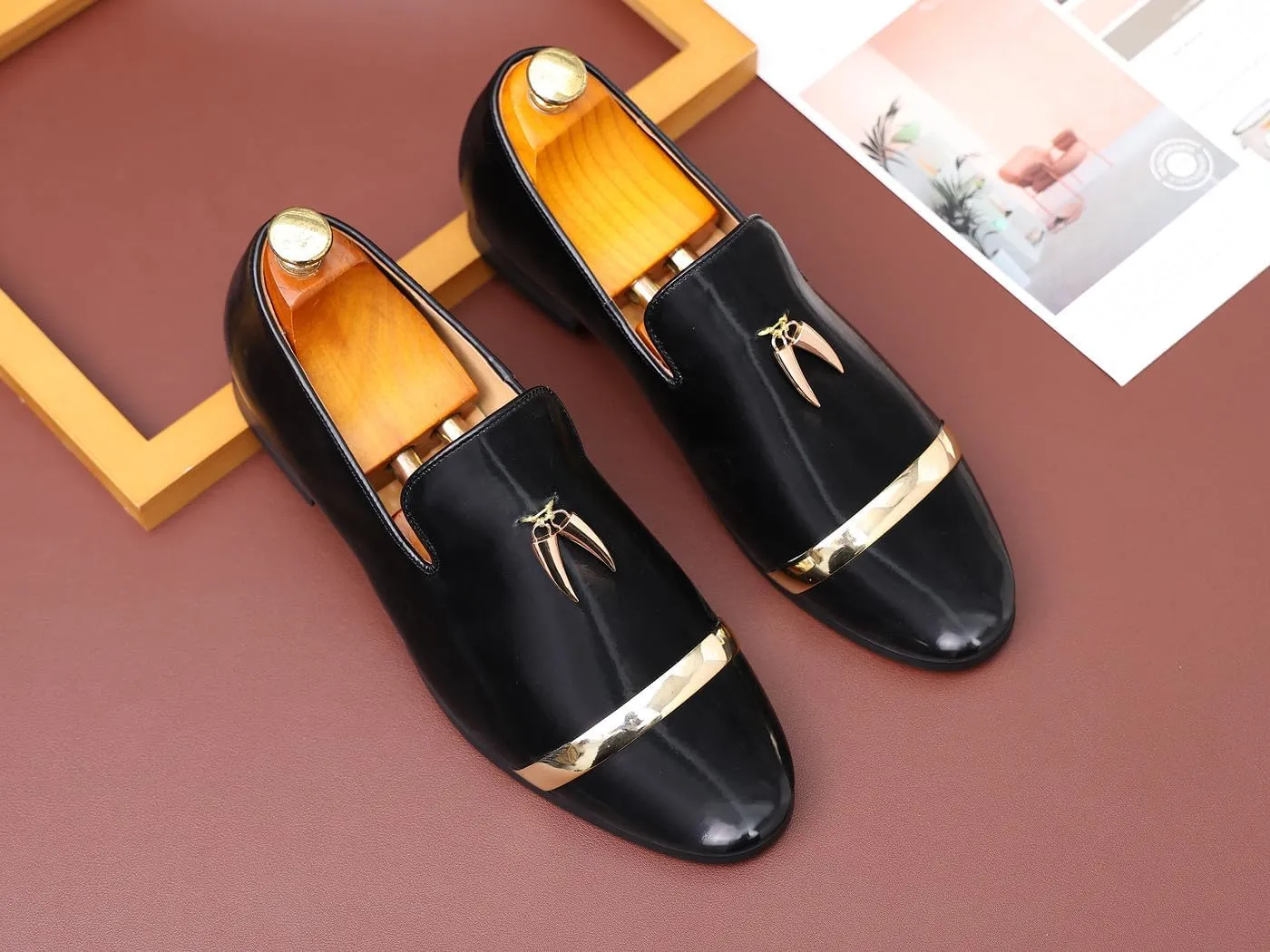 Santimon Men's Slip On Loafers Dress Fashion Wedding Luxury Party Prom Shoes