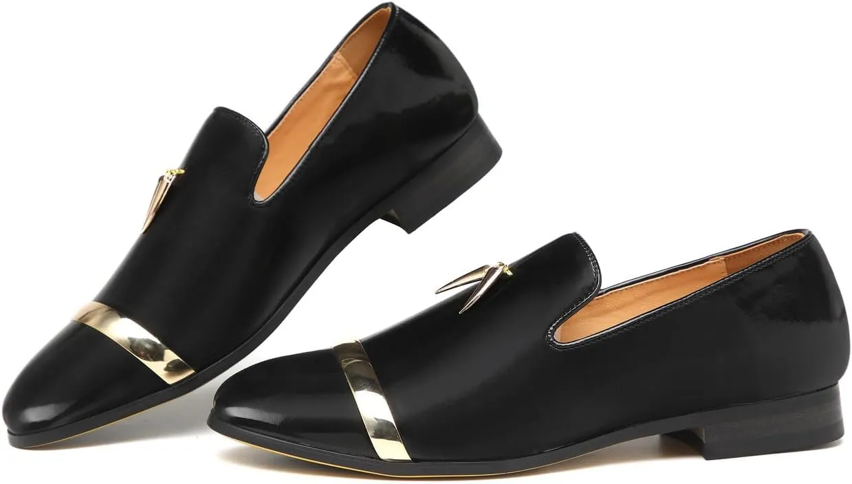 Santimon Men's Slip On Loafers Dress Fashion Wedding Luxury Party Prom Shoes