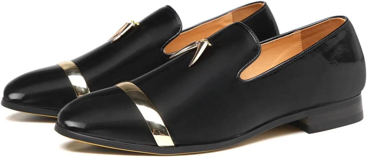Santimon Men's Slip On Loafers Dress Fashion Wedding Luxury Party Prom Shoes