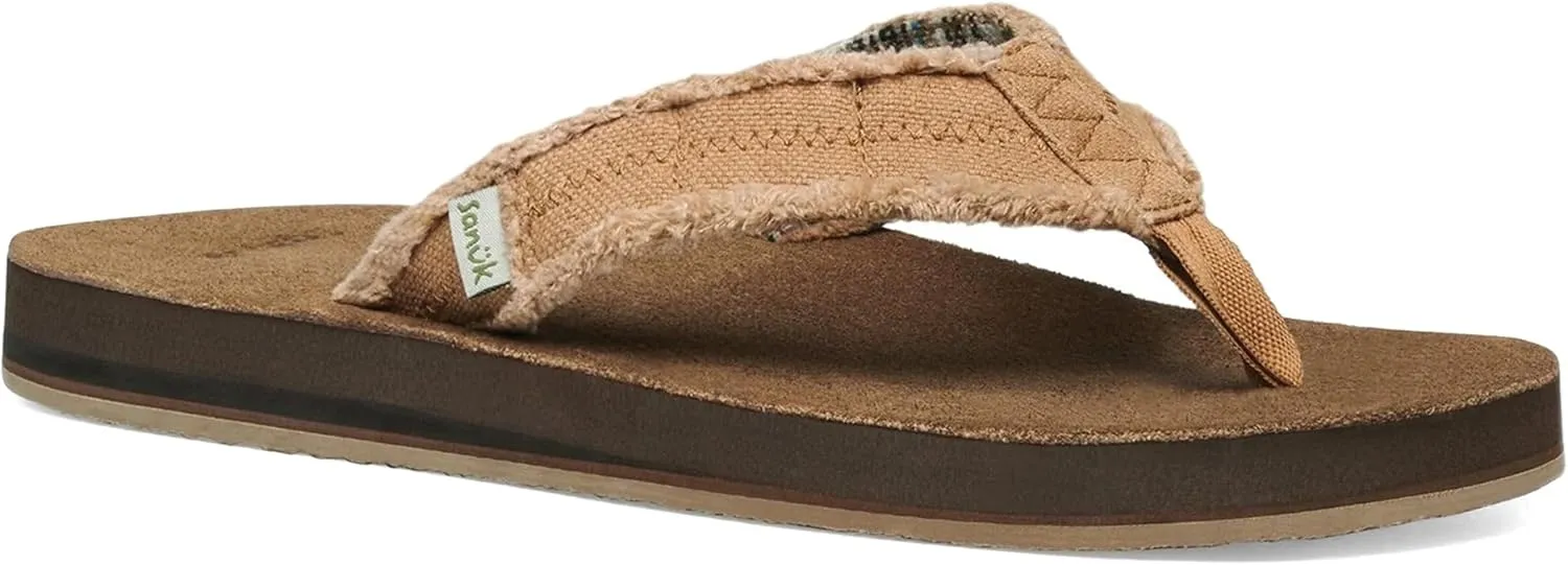 Sanuk Mens Fraid Not Soft Top | Flip Flops for Men | Mens Sandals | Beach Sandals | Supportive & Lightweight | Comfort Footbed