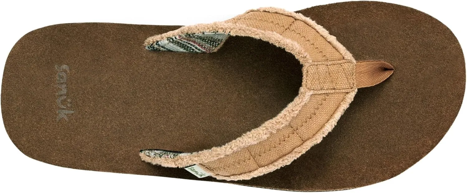 Sanuk Mens Fraid Not Soft Top | Flip Flops for Men | Mens Sandals | Beach Sandals | Supportive & Lightweight | Comfort Footbed