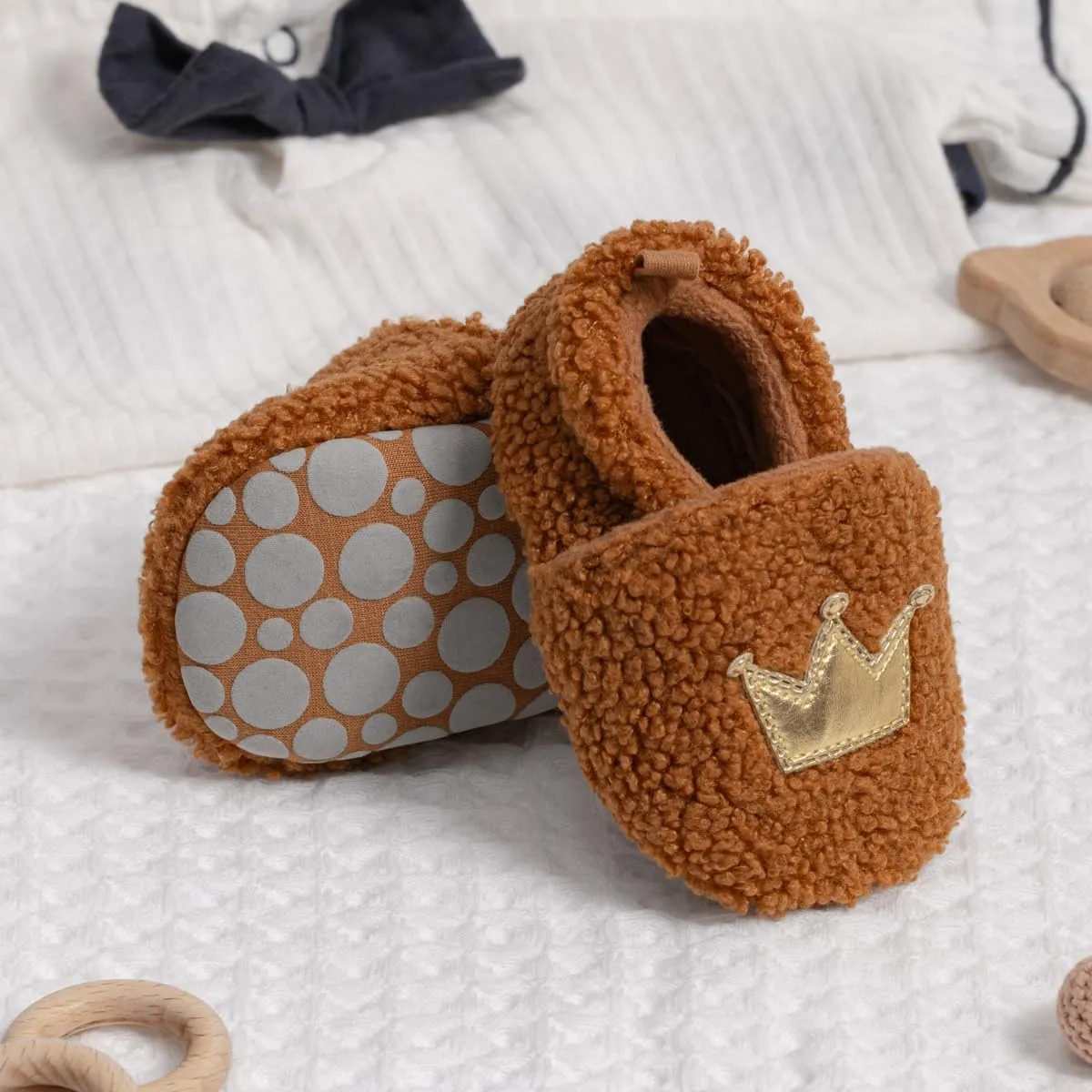 Sawimlgy Newborn Infant Baby Boys Girls Cute Cartoon Slipper Soft Non Skid Sole Slip On House Animal Indoor Sock Shoes Crib Moccasins for New Walkers