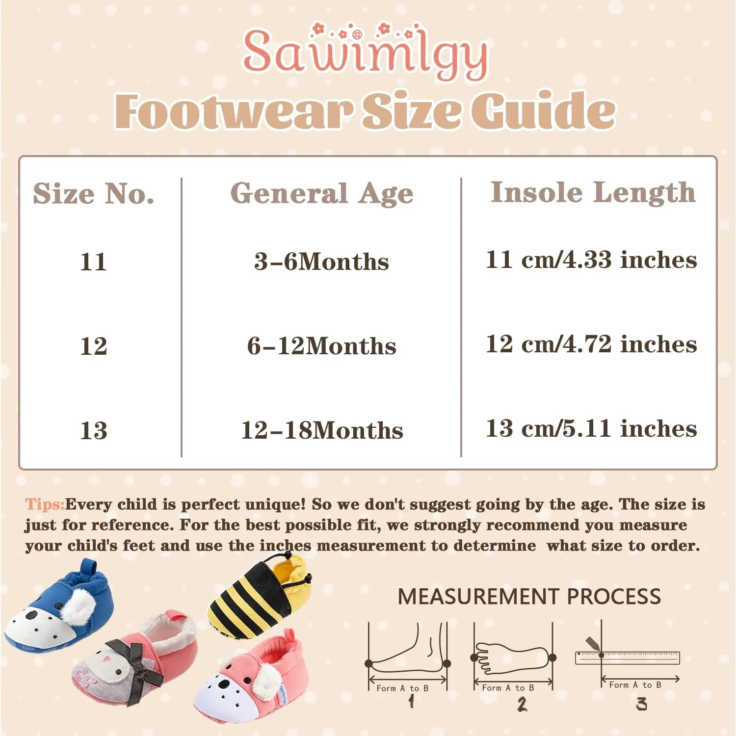 Sawimlgy Newborn Infant Baby Boys Girls Cute Cartoon Slipper Soft Non Skid Sole Slip On House Animal Indoor Sock Shoes Crib Moccasins for New Walkers