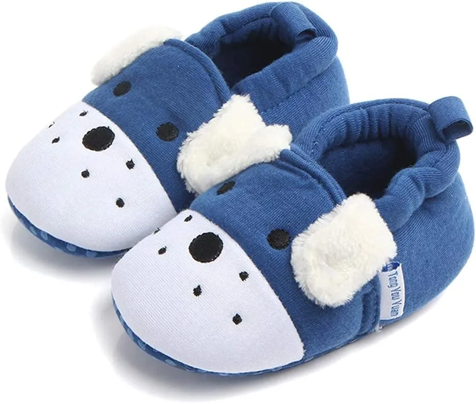 Sawimlgy Newborn Infant Baby Boys Girls Cute Cartoon Slipper Soft Non Skid Sole Slip On House Animal Indoor Sock Shoes Crib Moccasins for New Walkers