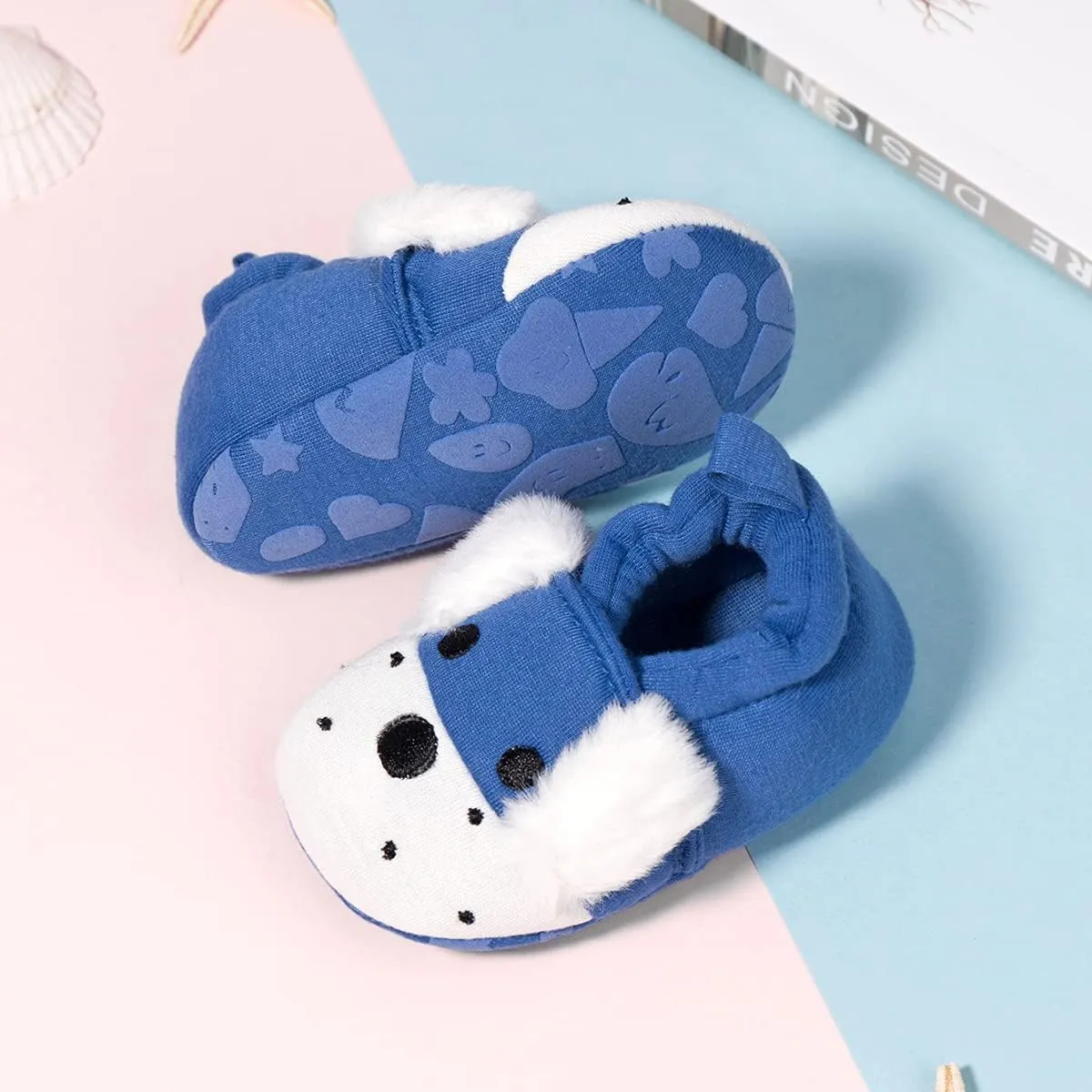 Sawimlgy Newborn Infant Baby Boys Girls Cute Cartoon Slipper Soft Non Skid Sole Slip On House Animal Indoor Sock Shoes Crib Moccasins for New Walkers
