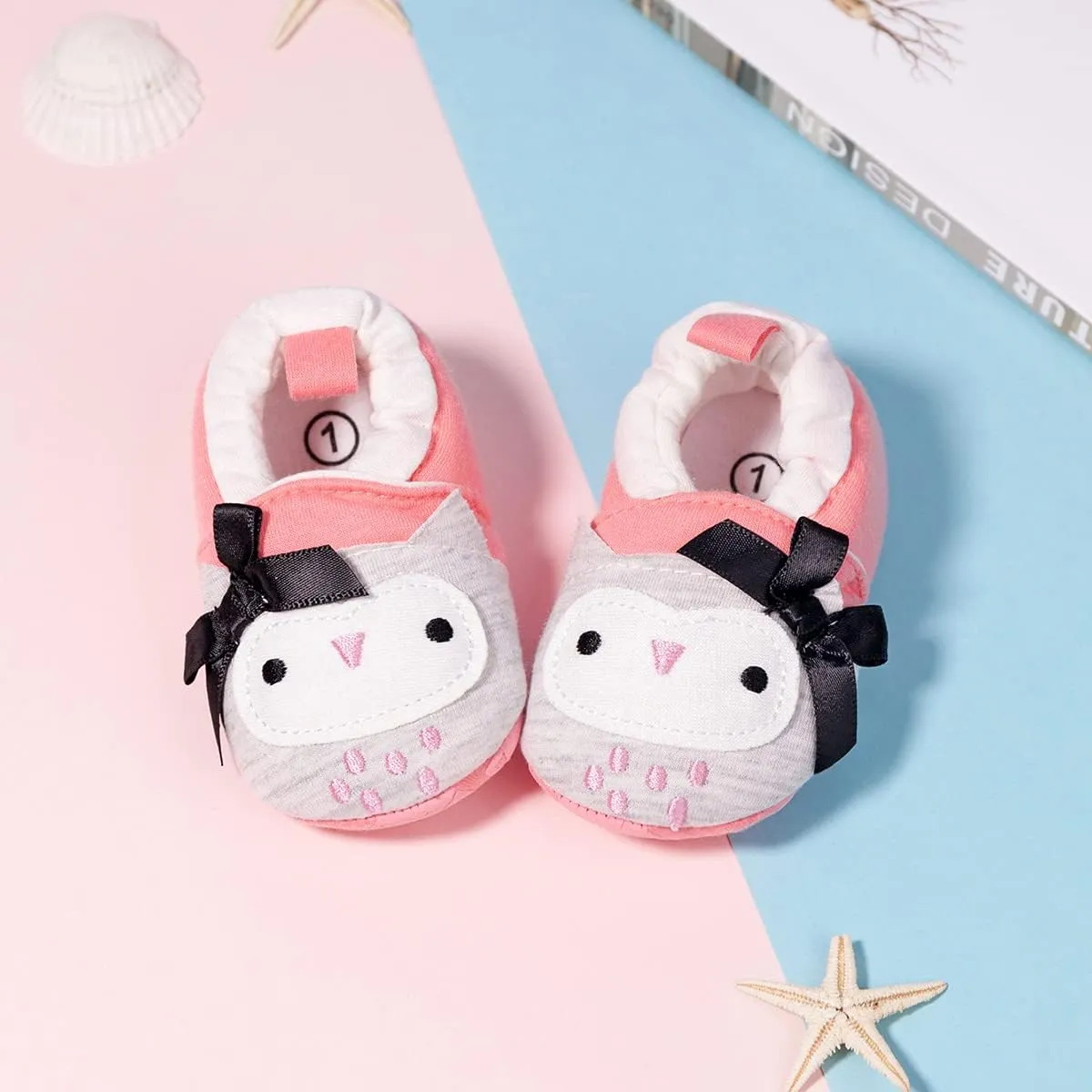 Sawimlgy Newborn Infant Baby Boys Girls Cute Cartoon Slipper Soft Non Skid Sole Slip On House Animal Indoor Sock Shoes Crib Moccasins for New Walkers