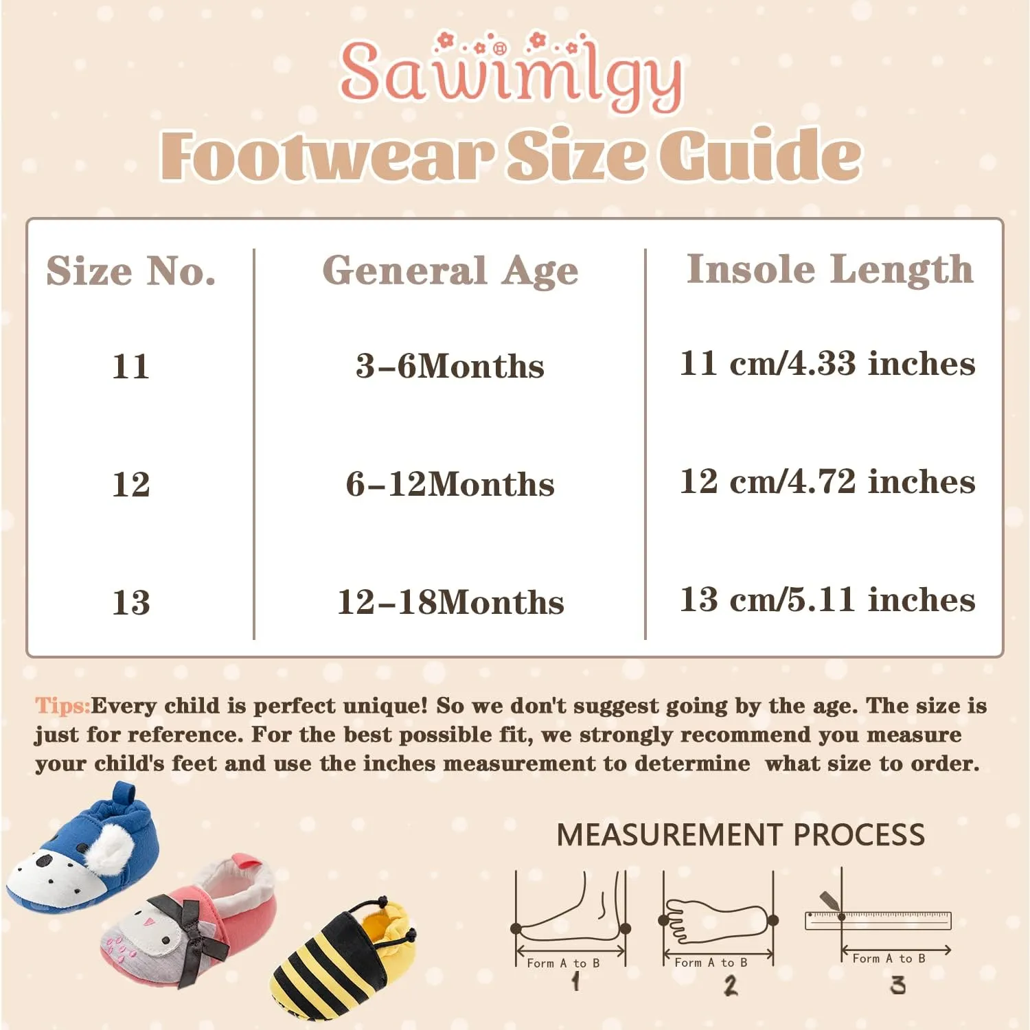 Sawimlgy Newborn Infant Baby Boys Girls Cute Cartoon Slipper Soft Non Skid Sole Slip On House Animal Indoor Sock Shoes Crib Moccasins for New Walkers