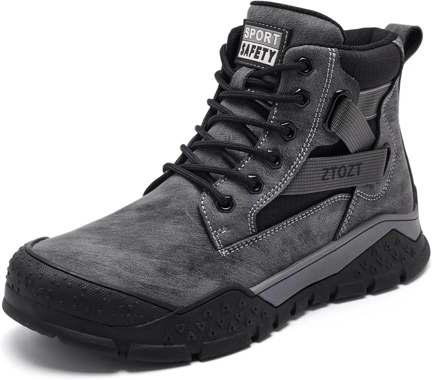Steel Toe Boots for Men Industrial Indestructible Work Slip Resistant Leather Construction Safety Shoes
