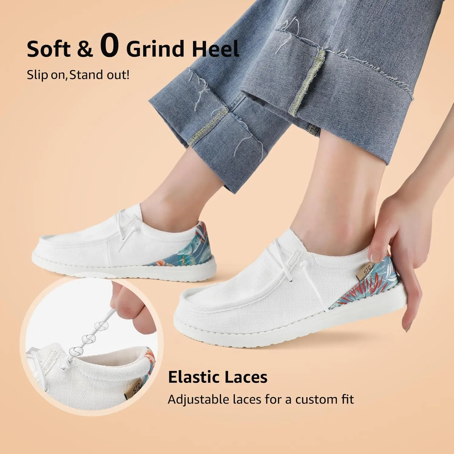 STQ Women's Orthopedic LoafersLightweight Casual Boat Shoes for Plantar Fasciitis