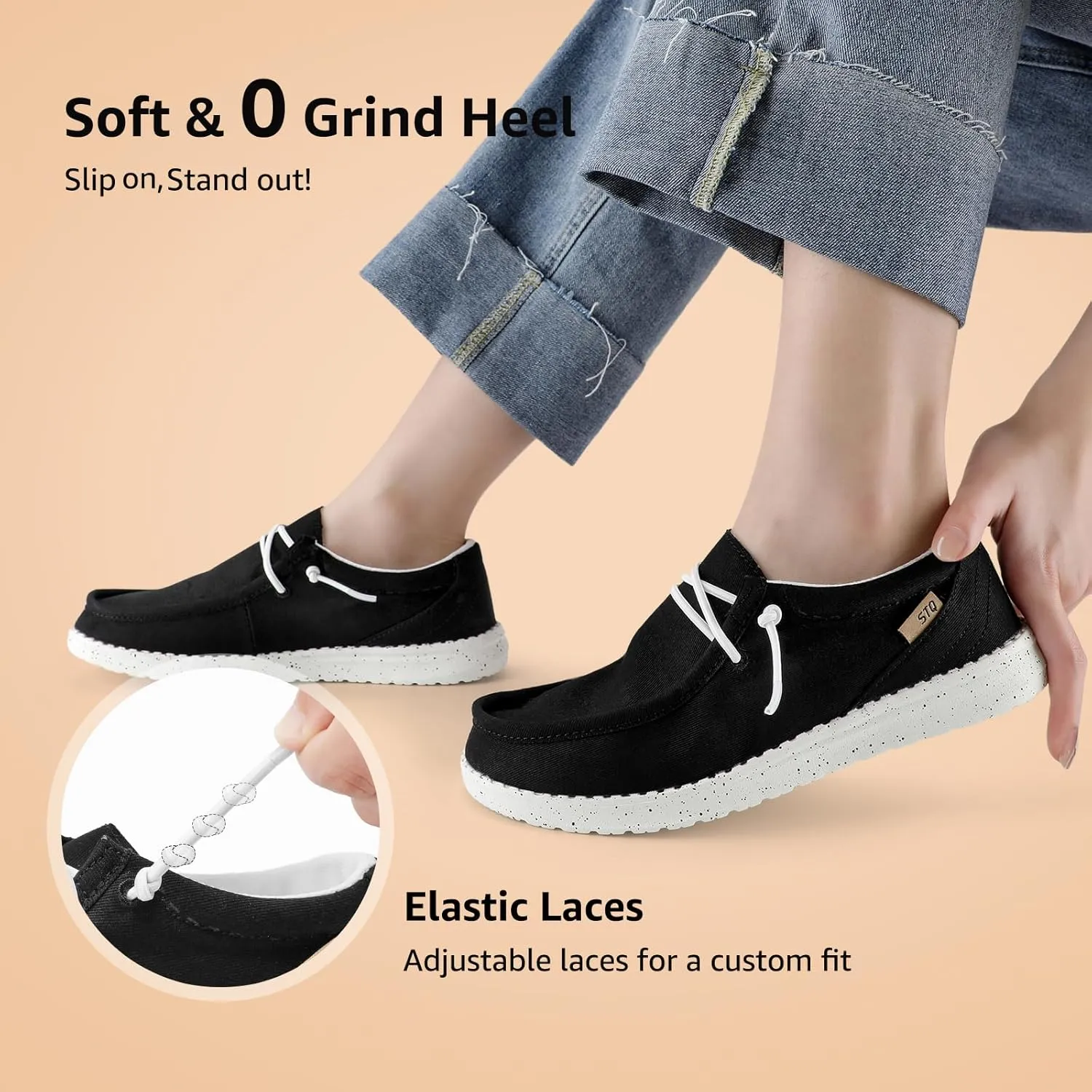 STQ Women's Orthopedic LoafersLightweight Casual Boat Shoes for Plantar Fasciitis