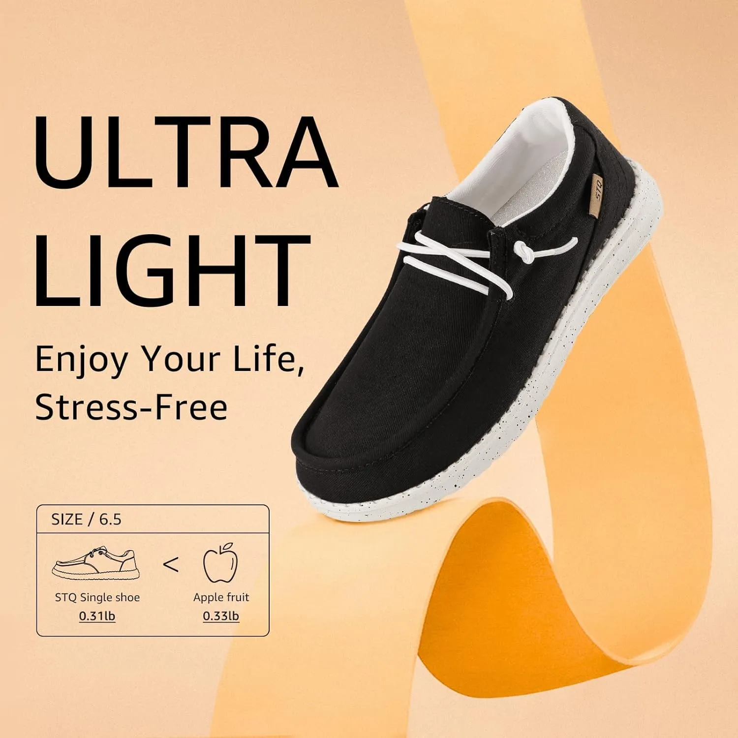 STQ Women's Orthopedic LoafersLightweight Casual Boat Shoes for Plantar Fasciitis