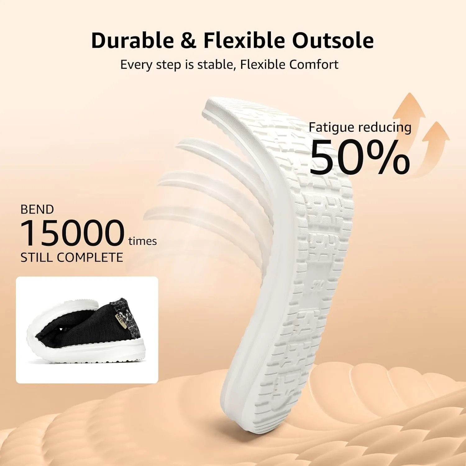 STQ Women's Slip on Fur Lined LoafersOrthopedic Cozy Ultralight Boat Casual Shoes with Arth Support