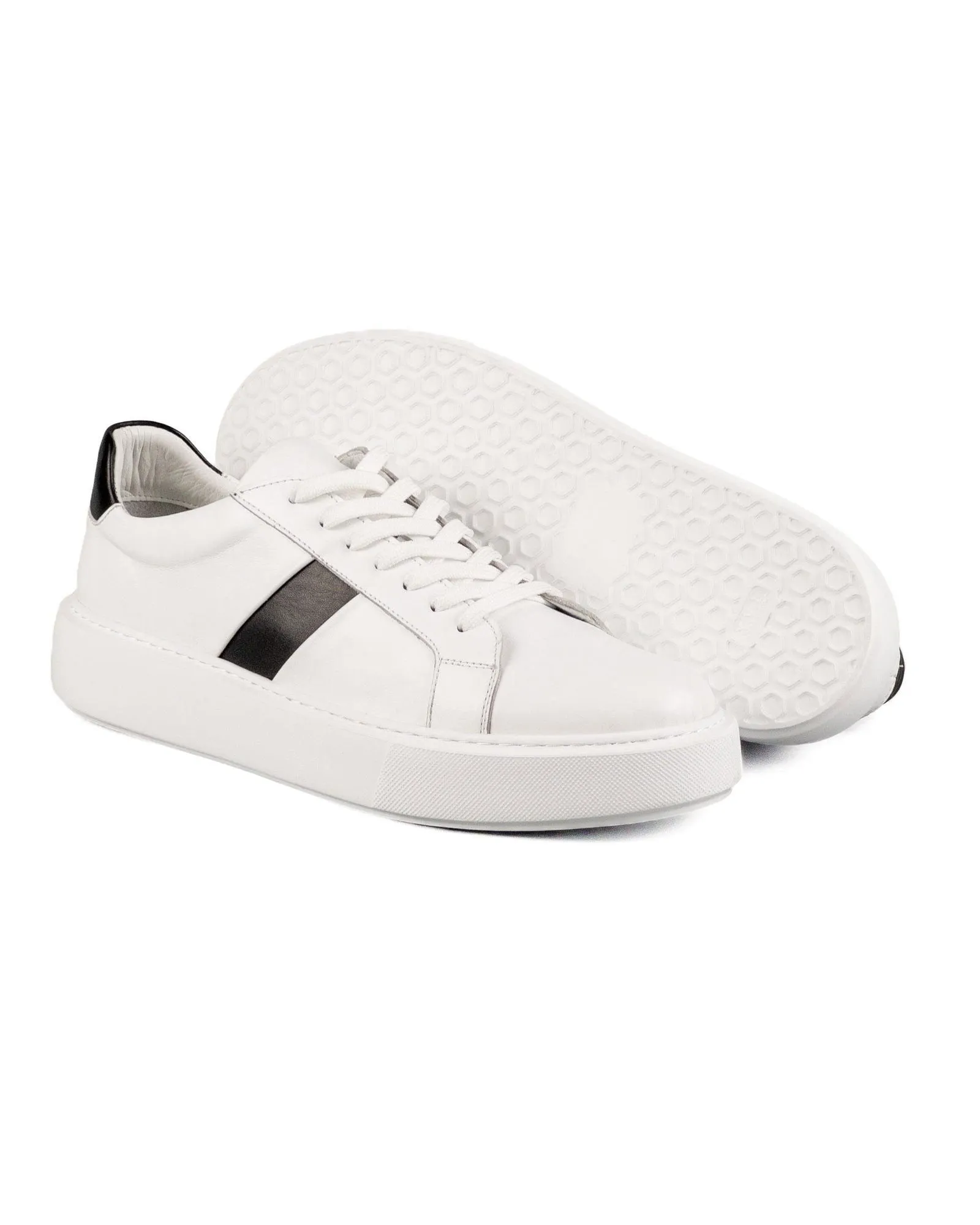 T-Fazer White-Black Genuine Leather Men's Sports (Sneaker) Shoes