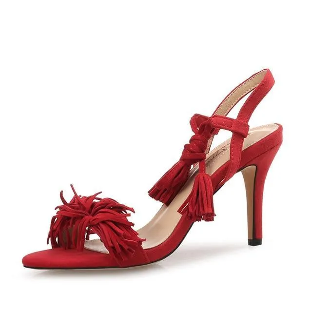 The Fleur Tassel High Heel Sandals - Multiple Colors