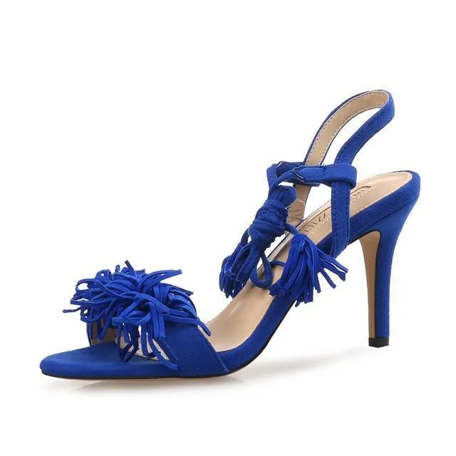 The Fleur Tassel High Heel Sandals - Multiple Colors