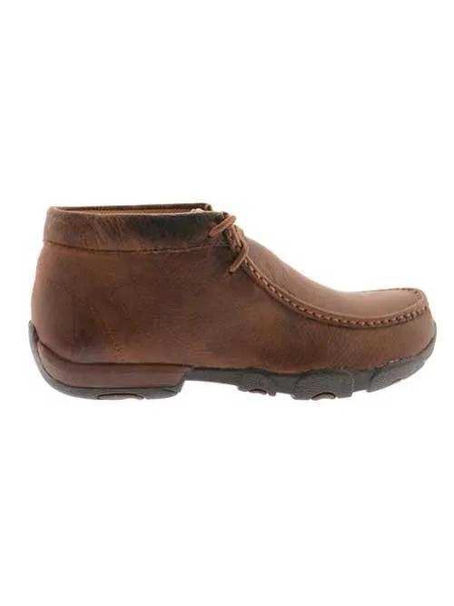 Twisted X MDM0014 Mens Driving Lace Up Moccasins Bomber Brown - B
