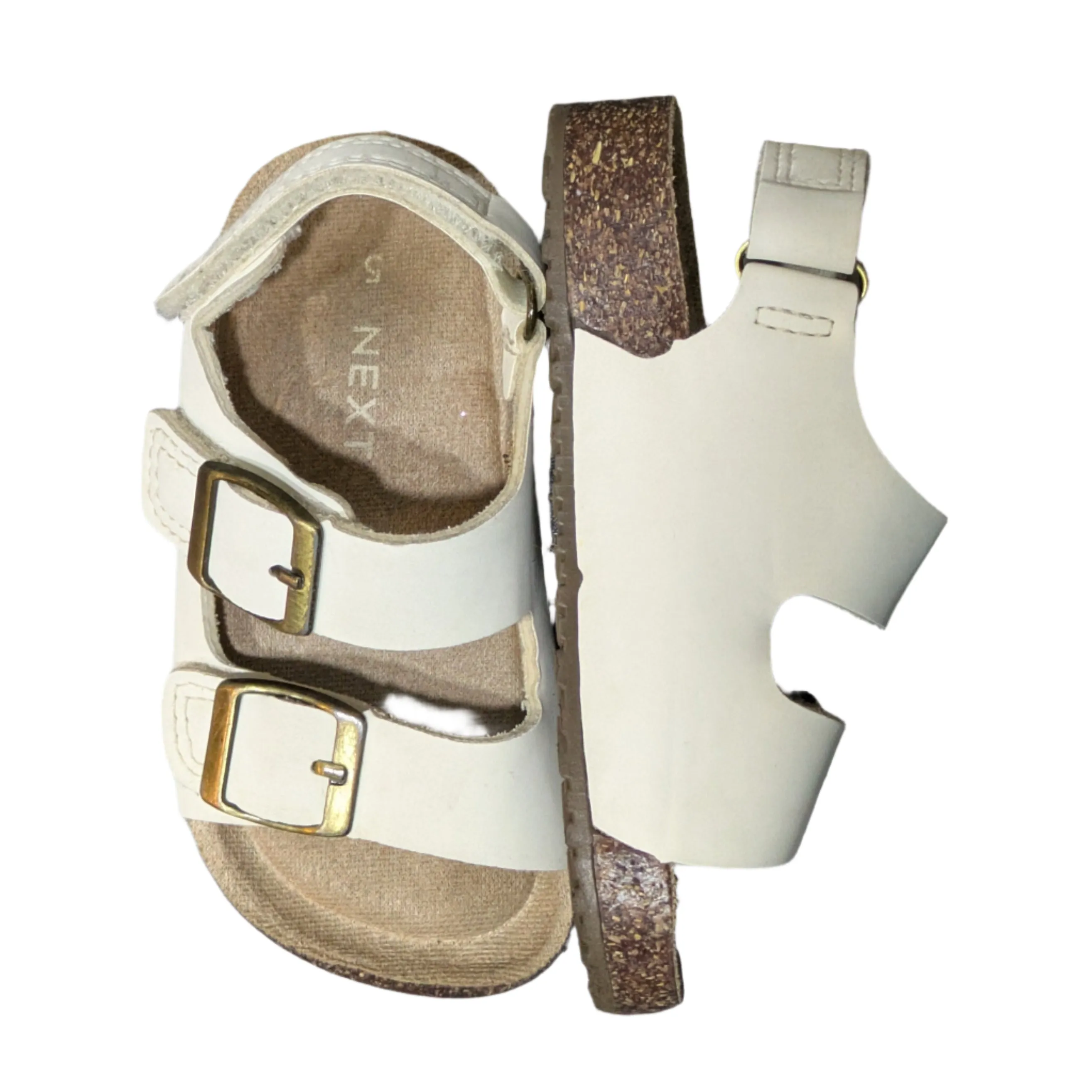 White Corkbed Baby Sandals - Kids Size: UK 5 / EU 21 / US 6