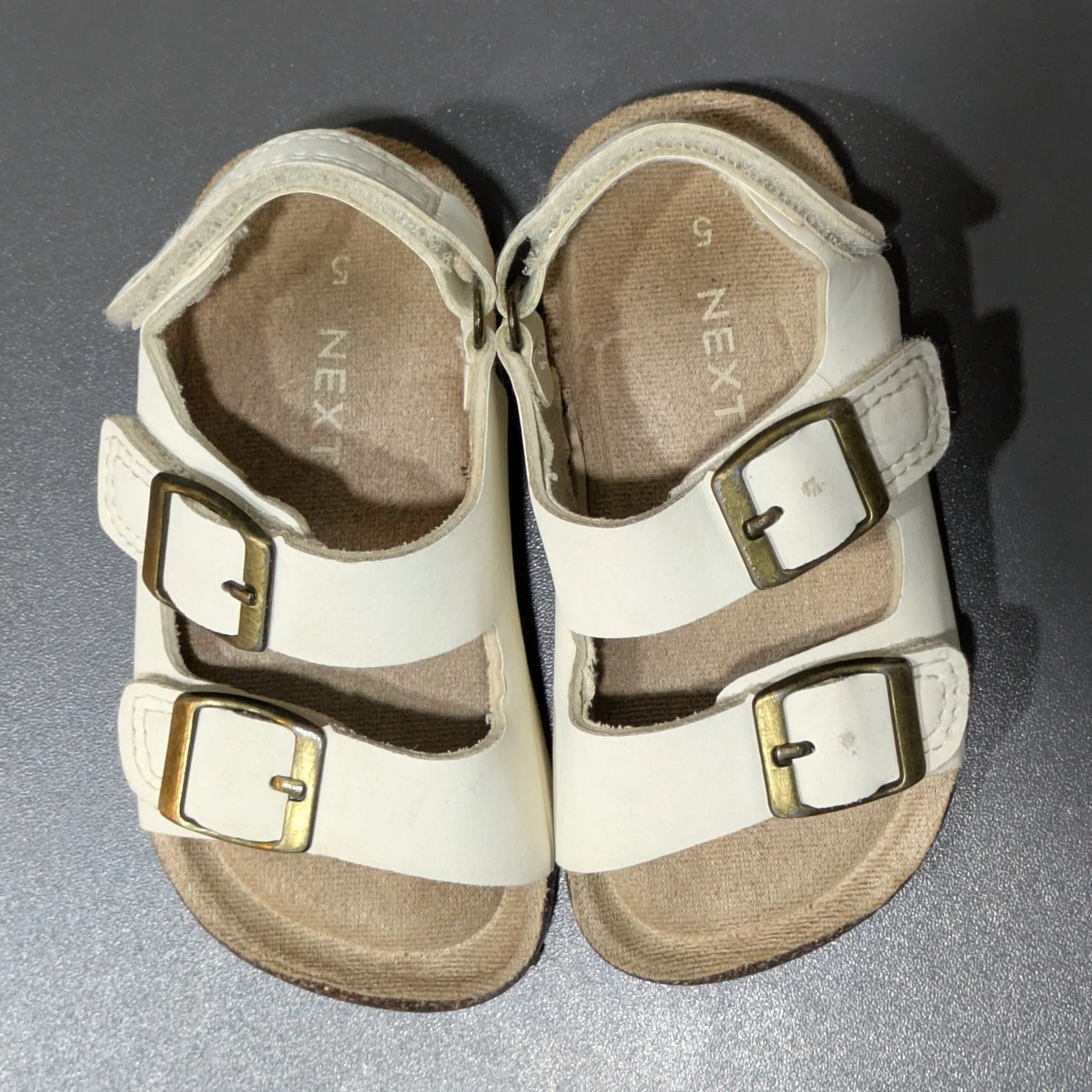 White Corkbed Baby Sandals - Kids Size: UK 5 / EU 21 / US 6