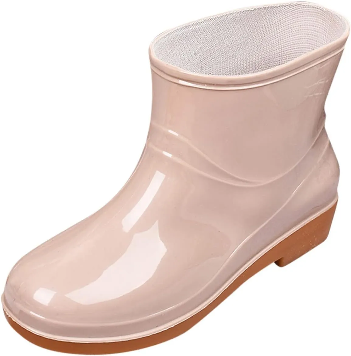 Women Boots Low Heeled Buckle Toe Middle Shoe Round Rain women's boots Womens Fashion Boots, 7