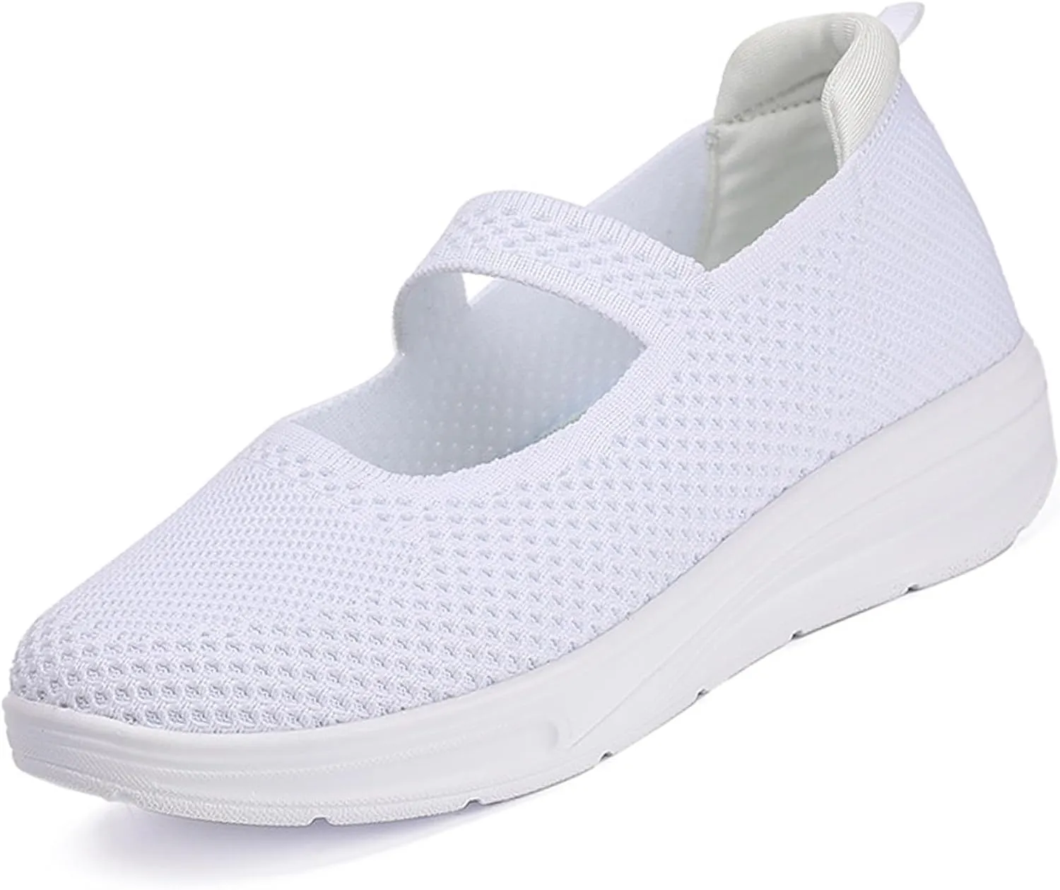Women Nurse Platform Air Cushion Walking Sneakers Breathable Mesh Orthopedic Diabetic Wedge Slip Ons Mary Jane Toning Rocker Work Shoes