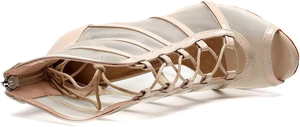 Women's Ballroom Dance Shoes with Straps Modern Dance Shoes high Heel 10cm 4 inch Suede Bottom Dance Boots