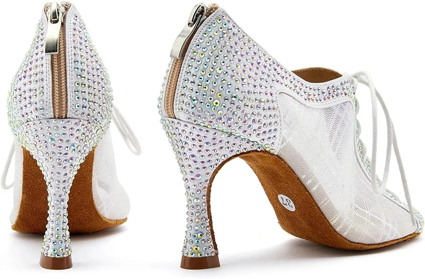 Women's Elegant Latin Dance Shoes - Ballroom Breathable Mesh Lightweight Party Sandals, 5CM/2Inch Heel Height