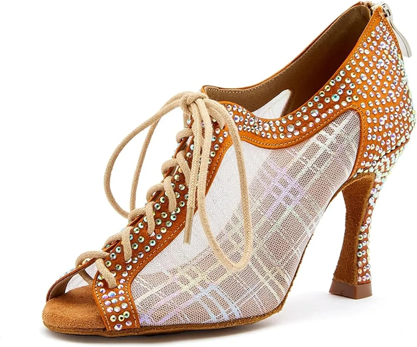 Women's Elegant Latin Dance Shoes - Ballroom Breathable Mesh Lightweight Party Sandals, 5CM/2Inch Heel Height