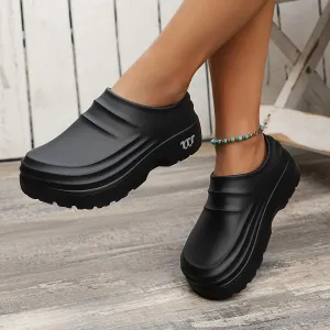 Women's EVA Solid Chef Shoes, Comfy Non Slip Slip On Work, Waterproof Comfort Closed Toe