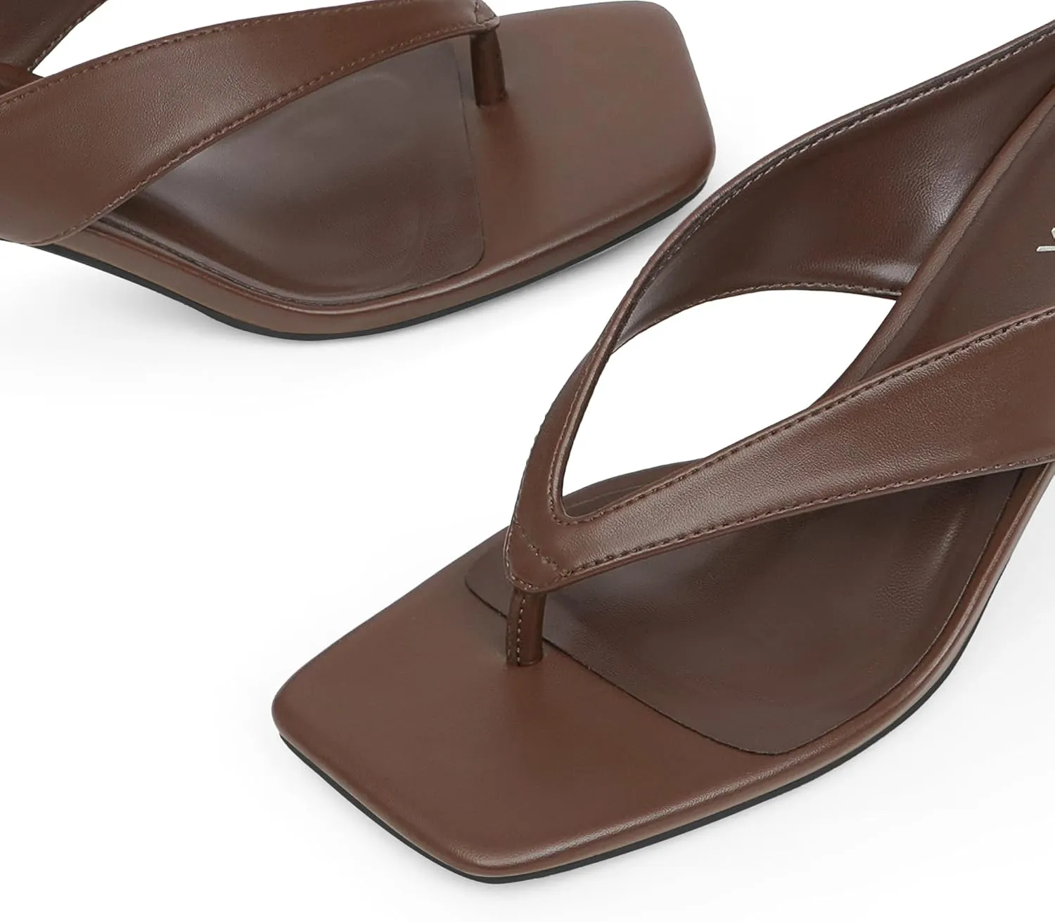 Womens Kitten Heels Flip Flops Slip On Open Toe Low Heels Thong Square Slide Summer Fashion Party Heeled Dressy Sandals for Women