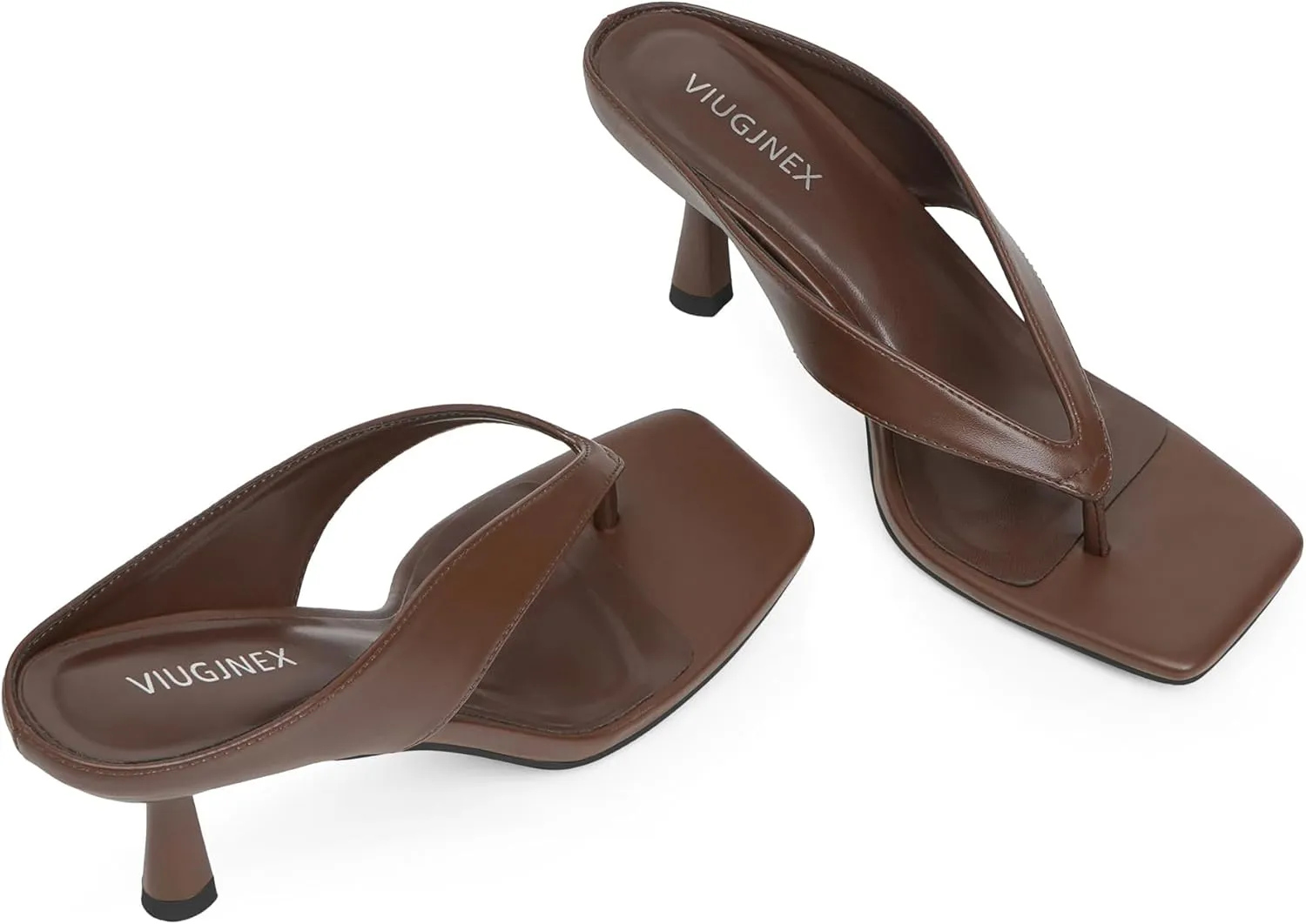 Womens Kitten Heels Flip Flops Slip On Open Toe Low Heels Thong Square Slide Summer Fashion Party Heeled Dressy Sandals for Women