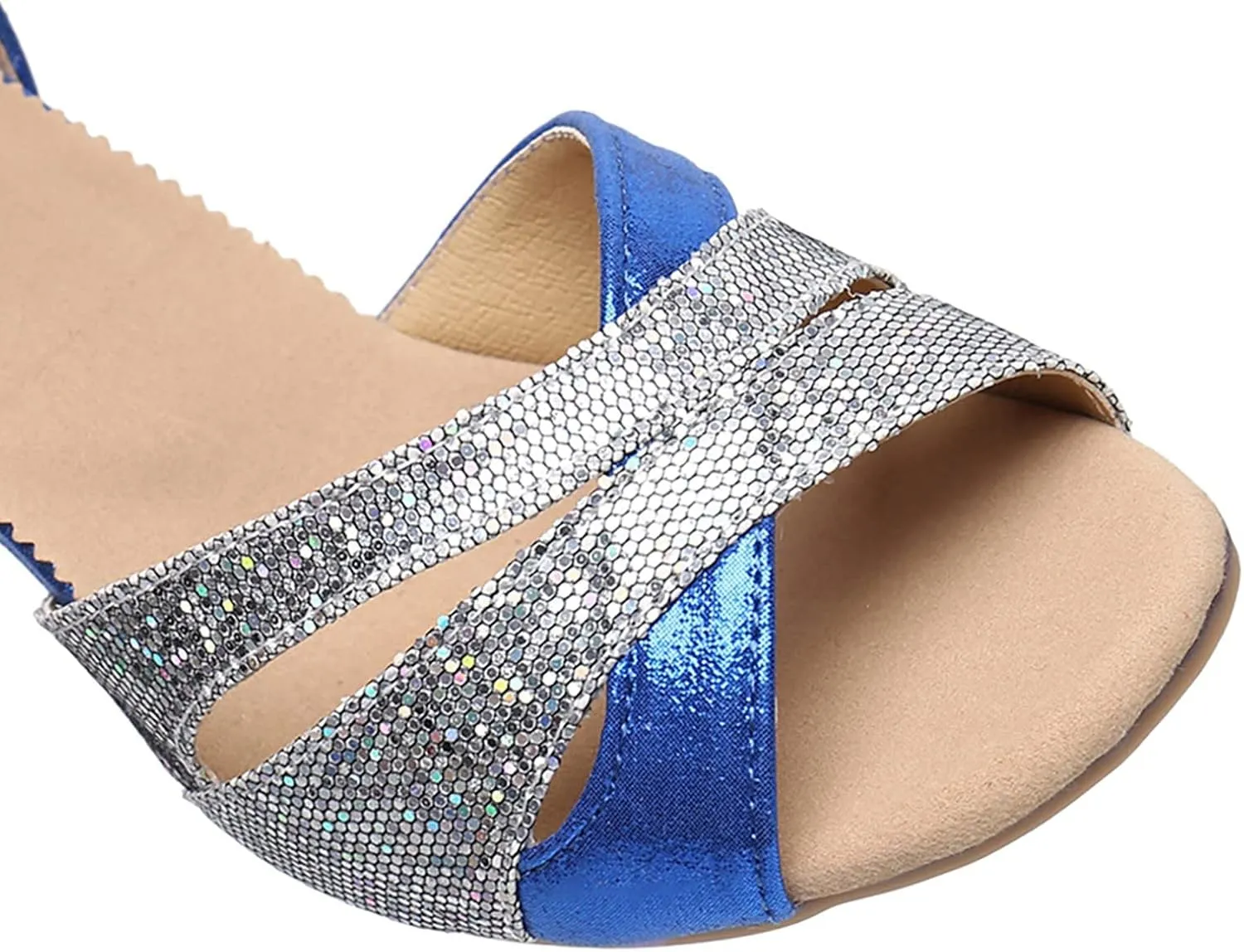 Women's Latin Dance Shoes Open Toe Ballroom Salsa Dance Practice Shoe Heeled Dancing Sandals for Social Dance