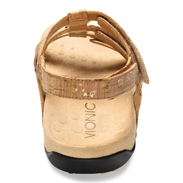 Womens Vionic Amber Adjustable Sandal Gold Cork