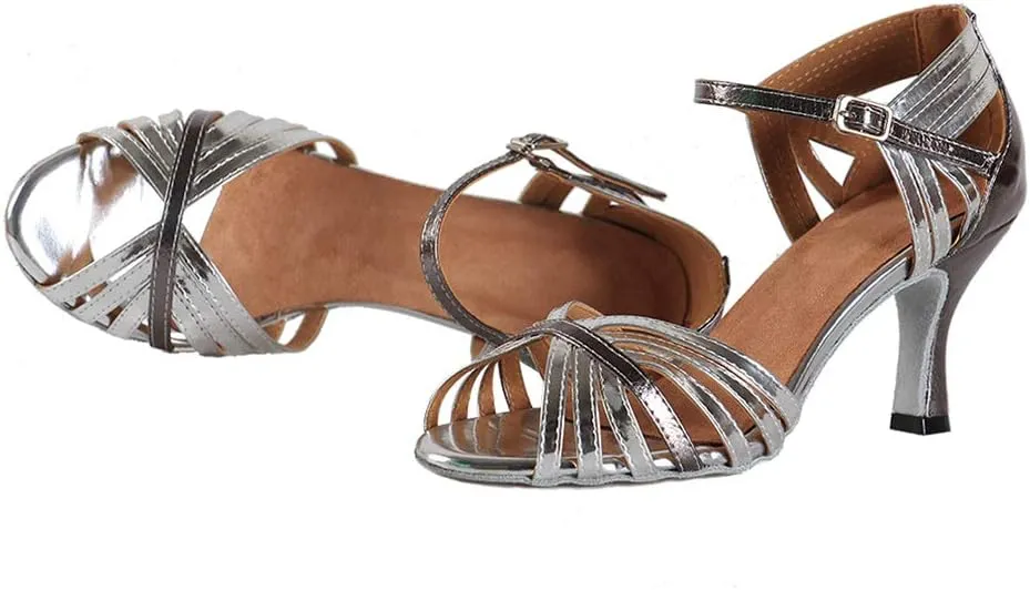 YKXLM Ballroom Dance Shoes for Women Latin Salsa Party Tango Wedding Performance Shoes,L035