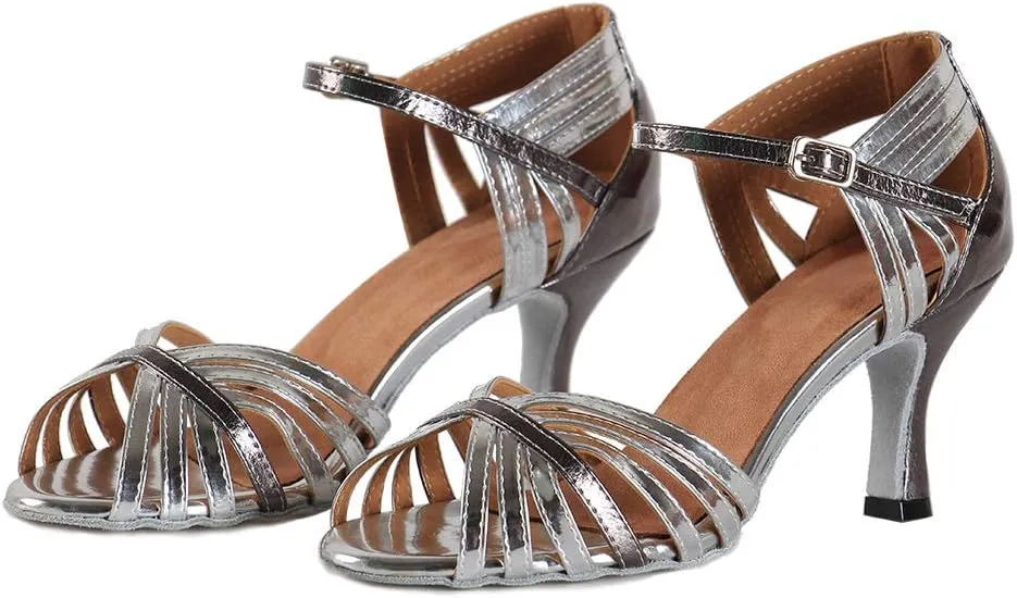 YKXLM Ballroom Dance Shoes for Women Latin Salsa Party Tango Wedding Performance Shoes,L035