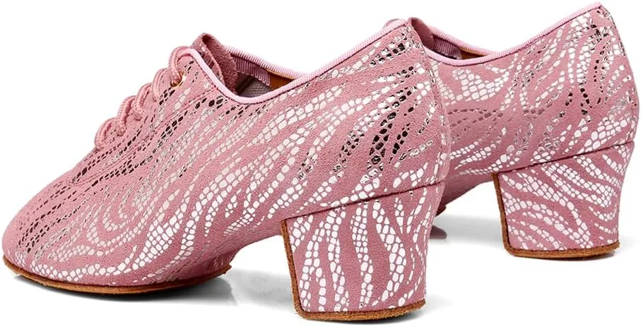 YKXLM Ballroom Dance Shoes Practice Shining Colorful Closed Toe Dance Shoes,K4