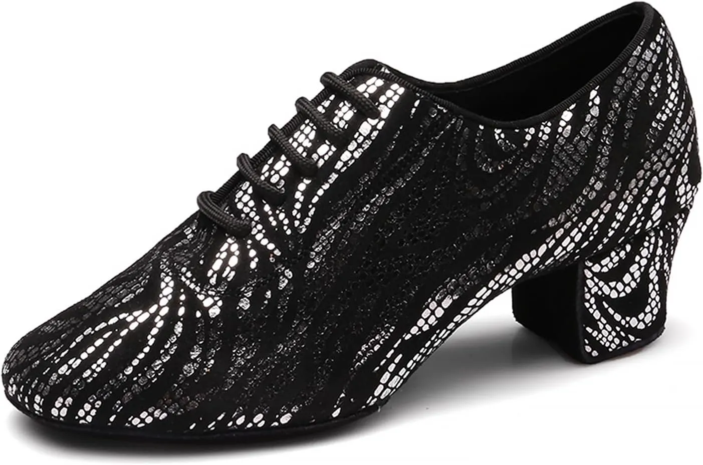 YKXLM Ballroom Dance Shoes Practice Shining Colorful Closed Toe Dance Shoes,K4
