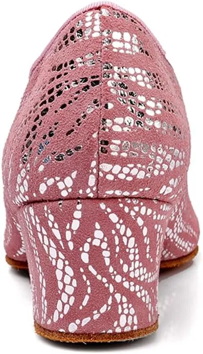 YKXLM Ballroom Dance Shoes Practice Shining Colorful Closed Toe Dance Shoes,K4