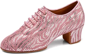 YKXLM Ballroom Dance Shoes Practice Shining Colorful Closed Toe Dance Shoes,K4